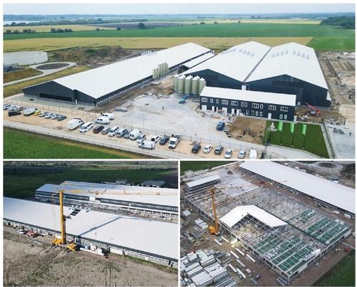 mais recente caso da empresa sobre Os edifícios das explorações de porcos do projecto contêm uma superfície útil total de mais de 27 000 m2, com espaço