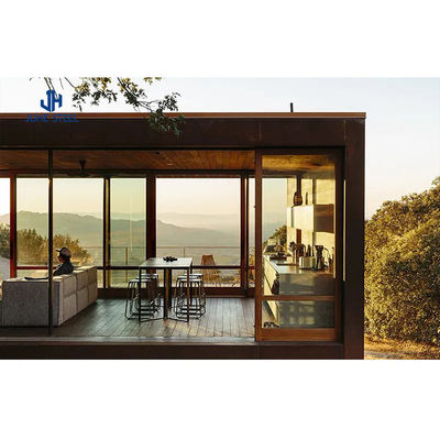 Casa de contêiner pré-fabricada com feixe de aço sólido em forma de H e porta de painel de sanduíche