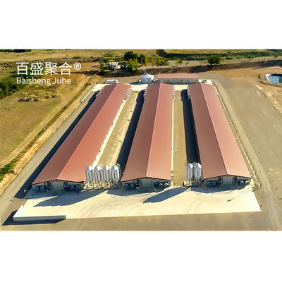 ±1% Tolerância Estrutura de aço de construção rápida Casa de galinheiro para fazenda de aves de capoeira pré-fabricada