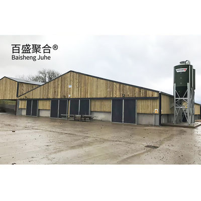 Q235 Aço com baixo teor de carbono Preconceito pesado Estrutura de aço do celeiro de ovelhas/vacas Casas agrícolas Casas de frango comerciais