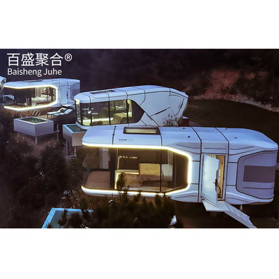 Casa de cápsula de espaço de cor personalizada para solução de vida modular Decoração de paisagem