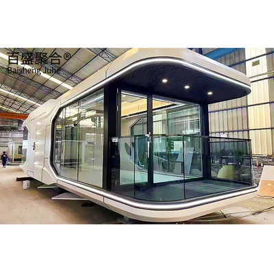 2023 Alumínio cápsula espacial móvel integrada casa transporte e carga expedição especial