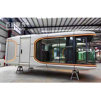 2023 Alumínio cápsula espacial móvel integrada casa transporte e carga expedição especial