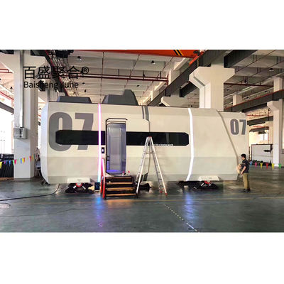 2023 Alumínio cápsula espacial móvel integrada casa transporte e carga expedição especial