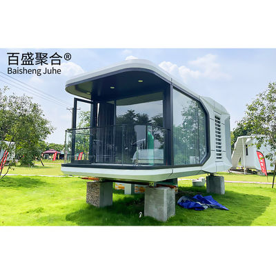 Casa de cápsula espacial móvel com combinação de cores personalizada