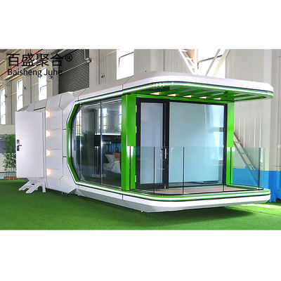 Casas de contêiner de vidro duplo personalizado Mobile Space Capsule Cabin Hotel