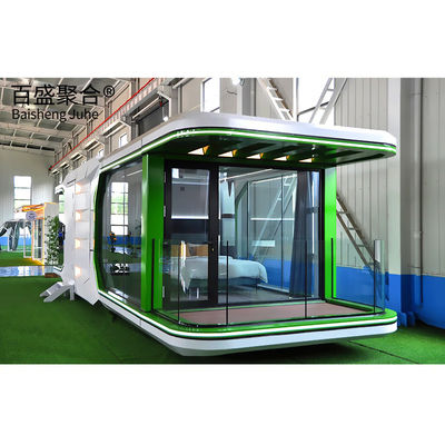 Casas de contêiner de vidro duplo personalizado Mobile Space Capsule Cabin Hotel