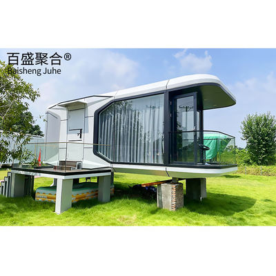 Villa Decoração Paisagística Casa de cápsula móvel pré-fabricada com terraço