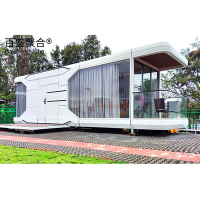 Villa Decoração Paisagística Casa de cápsula móvel pré-fabricada com terraço