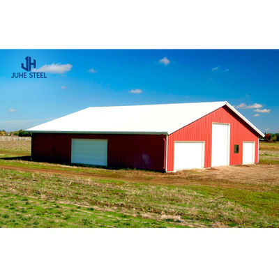 Portão deslizante galpão pré-fabricado de fazenda de cabras com design e telhado de chapa de aço única