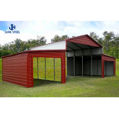 Portão deslizante galpão pré-fabricado de fazenda de cabras com design e telhado de chapa de aço única