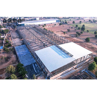 Edifício pré-fabricado resistente ao vento com estruturas de aço Q235 Q355B