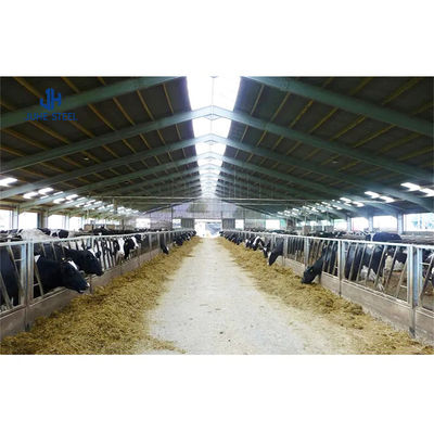 2-10m de altura Estrutura de aço galpão de vacas pré-fabricado Edifício de armazém com tubo de 48mm