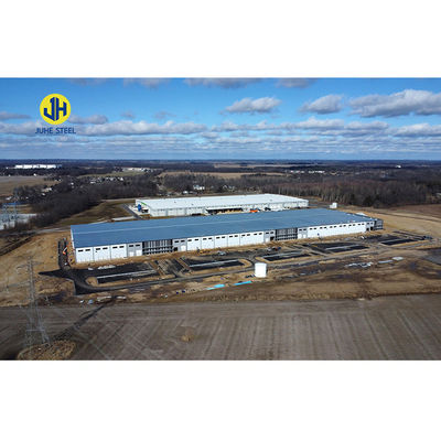 Feed Processing Metal Frame Steel Structure Workshop Edifício com e Sliding Door