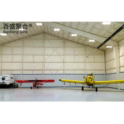 Hangar de aeronave pré-fabricado com estrutura de aço pintada e janela de liga de alumínio