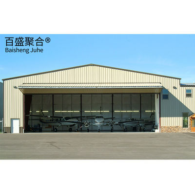 Edifício de oficina de hangares de aço de baixo carbono com estrutura de aço pré-fabricada multifuncional