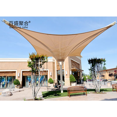 Arquitetura de membrana de tensão de sombra solar 400/350N/5CM Resistência ao rasgo