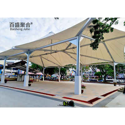 Arquitetura de membrana de tensão de sombra solar 400/350N/5CM Resistência ao rasgo