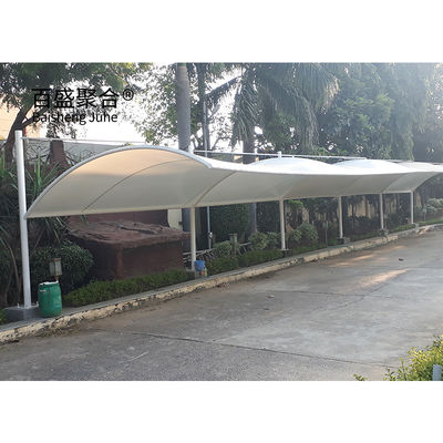 Quadro de aço Tenda de estacionamento Barracão de automóveis Design de telhado Estrutura de membrana Arquitetura Carport