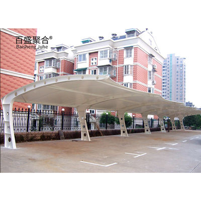 Tecido de membrana de tração PTFE PVDF Estrutura de aço grande Toldo automático para estacionamento de 3 carros