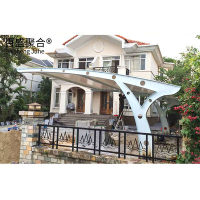 Tecido de mmbrane PVDF/PTFE acabamento de velas de aço Metal Carport Canopy